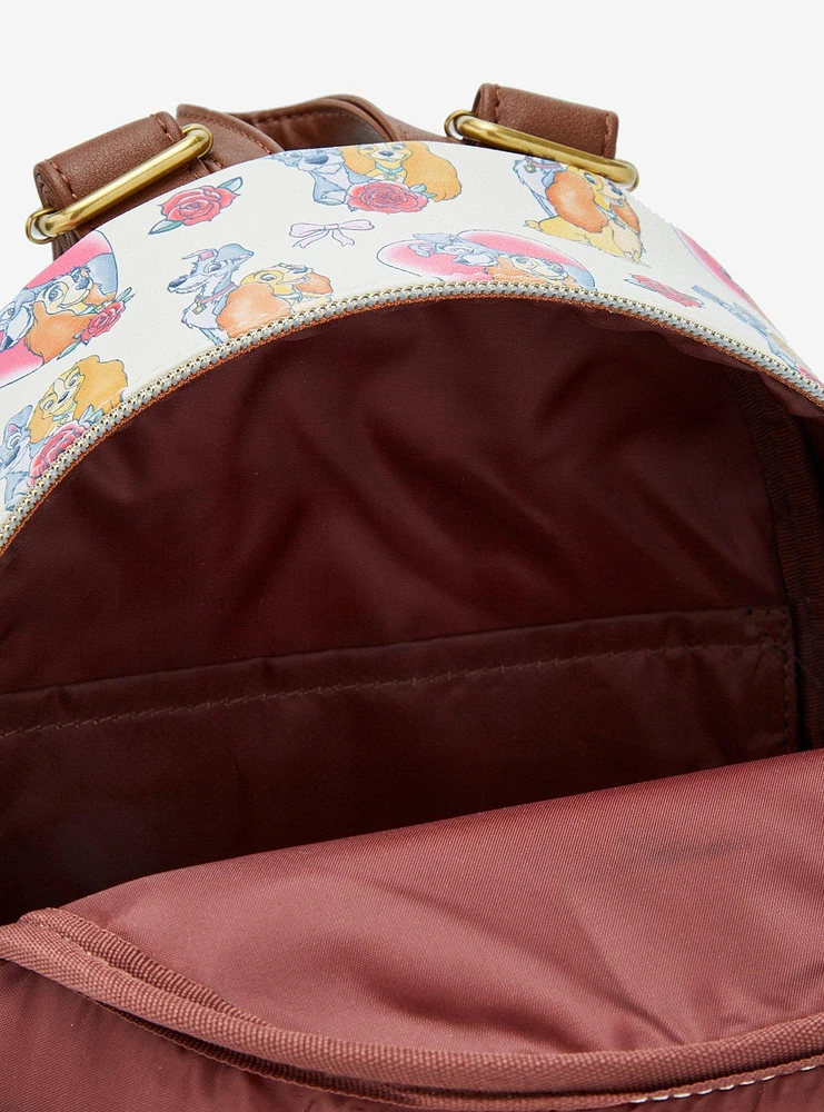 Loungefly Disney Lady And The Tramp Hearts & Roses Mini Backpack