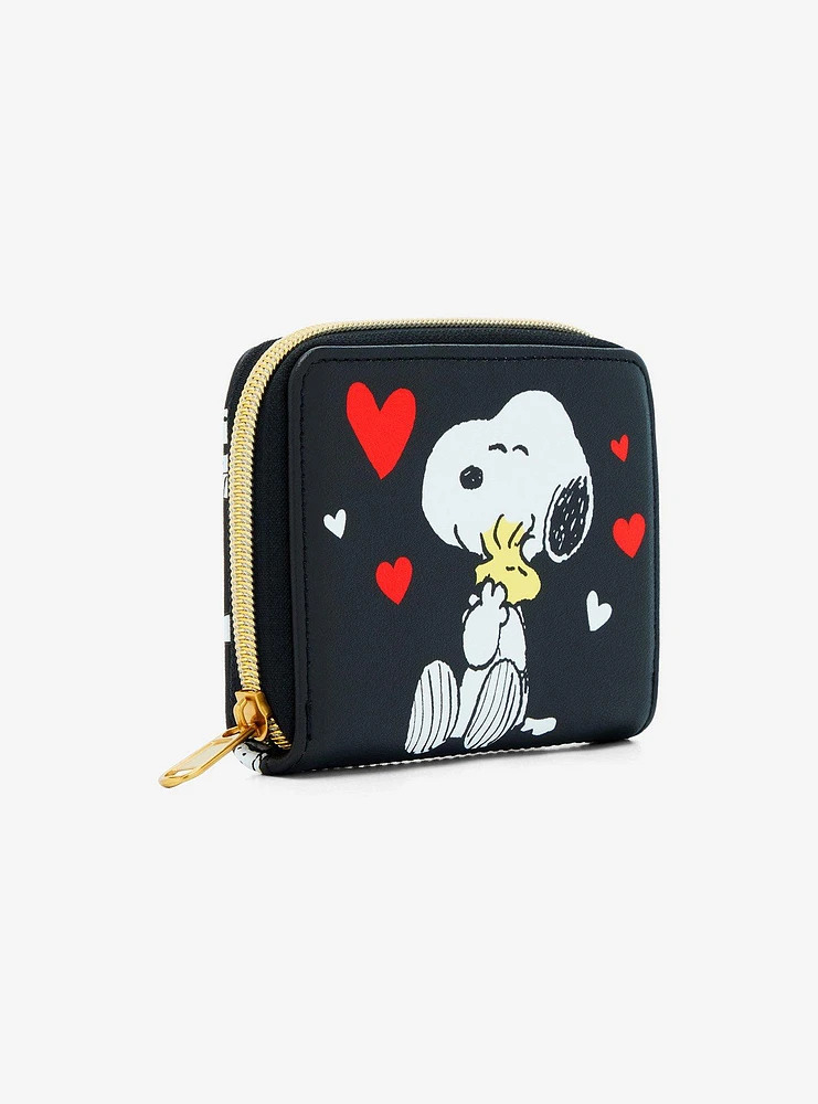 Loungefly Peanuts Snoopy Woodstock Hearts Mini Zipper Wallet