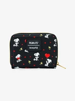 Loungefly Peanuts Snoopy Woodstock Hearts Mini Zipper Wallet