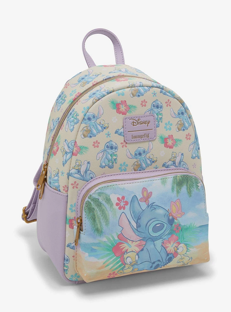 Loungefly Disney Stitch & Ducks Beach Mini Backpack