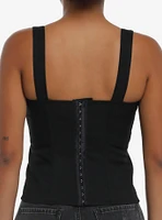 Social Collision Black Lace-Up Girls Corset Top