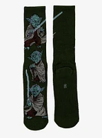 Star Wars Yoda Allover Print Crew Socks - BoxLunch Exclusive