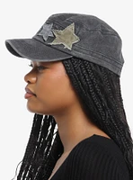 Grunge Grey Star Patch Cadet Hat