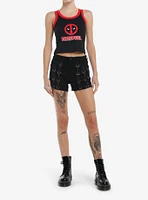 Marvel Deadpool Logo Contrast Rib Girls Tank Top