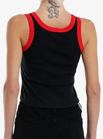 Marvel Deadpool Logo Contrast Rib Girls Tank Top