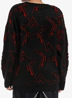 Social Collision Black & Red Star Knit Girls Sweater