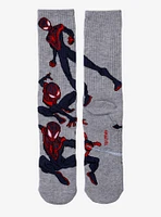 Marvel Spider-Man: Into the Spider-Verse Miles Morales Allover Print Crew Socks - BoxLunch Exclusive