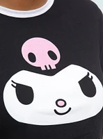 Kuromi Face Girls Ringer Baby T-Shirt