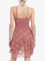 Thorn & Fable Mauve Lace Cami Dress