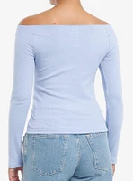 Cinnamoroll Varsity Off-The-Shoulder Girls Long-Sleeve Top