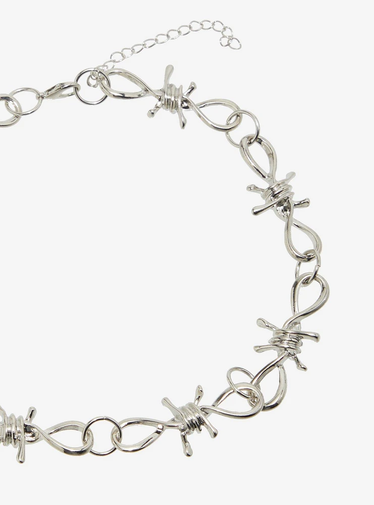 Social Collision Barbed Wire Chain Necklace