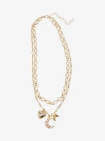 Sweet Society Moon Heart Bling Layered Necklace