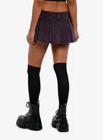 Purple Washed Pleated Micro Skort