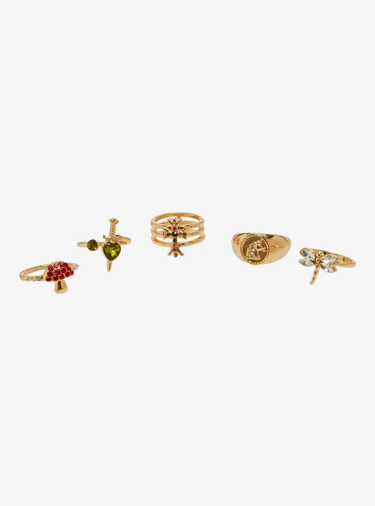 Thorn & Fable Dragonfly Dagger Ring Set