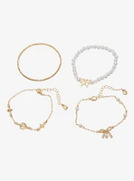 Sweet Society Pearl Bow Butterfly Bracelet Set