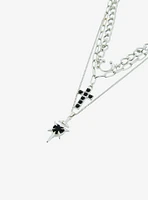 Social Collision Spike Heart Cross Necklace Set