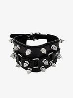 Spike Faux Leather Cuff Bracelet