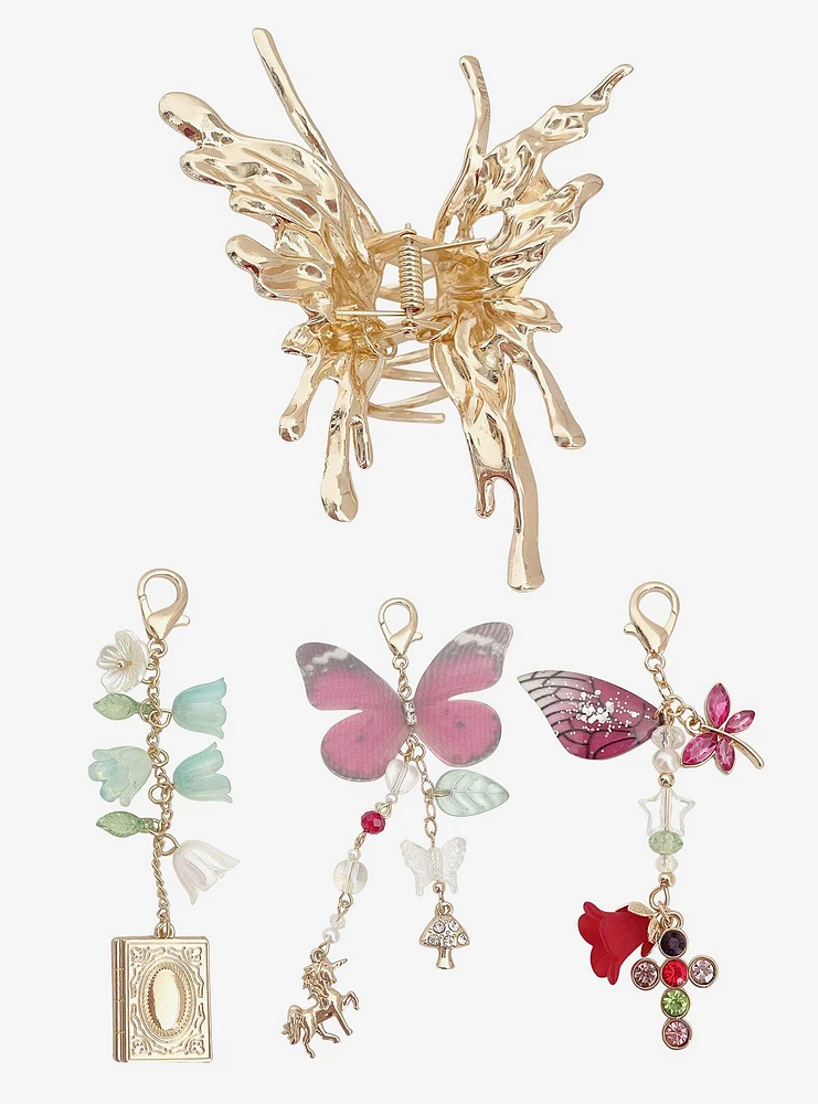 Thorn & Fable Butterfly Charms Claw Hair Clip