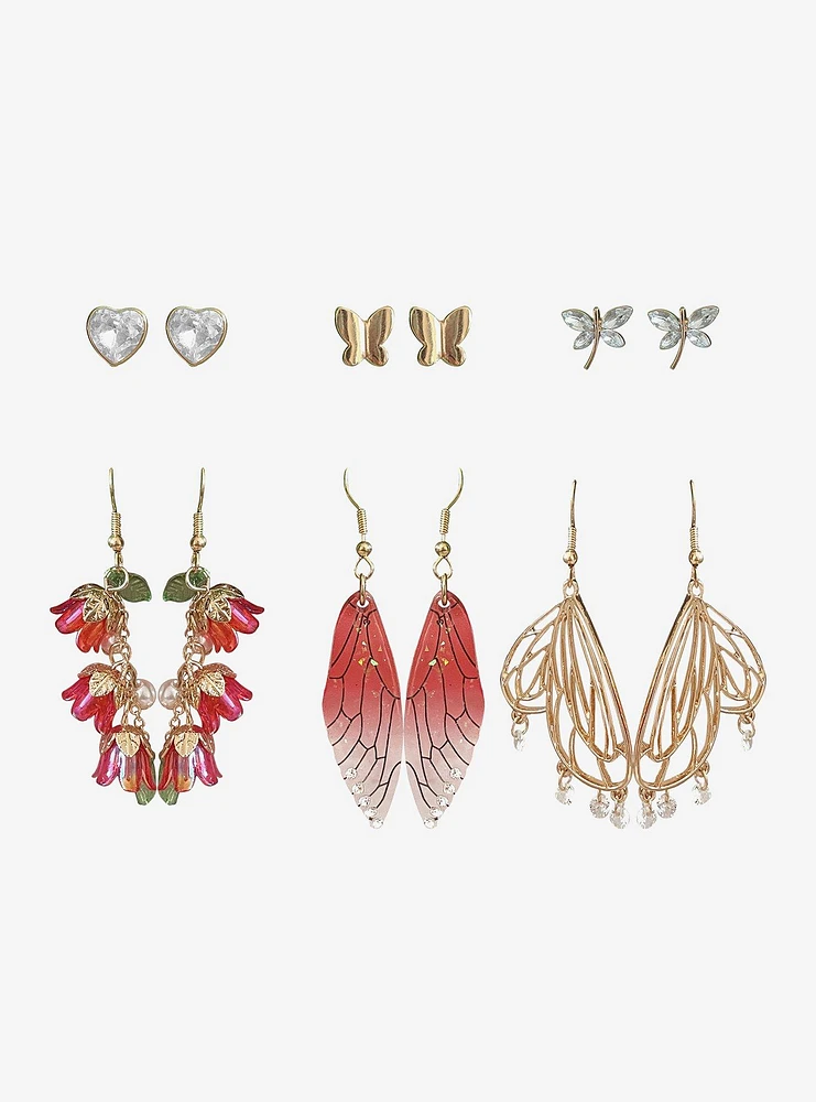 Thorn & Fable Butterfly Wing Stud & Drop Earring Set