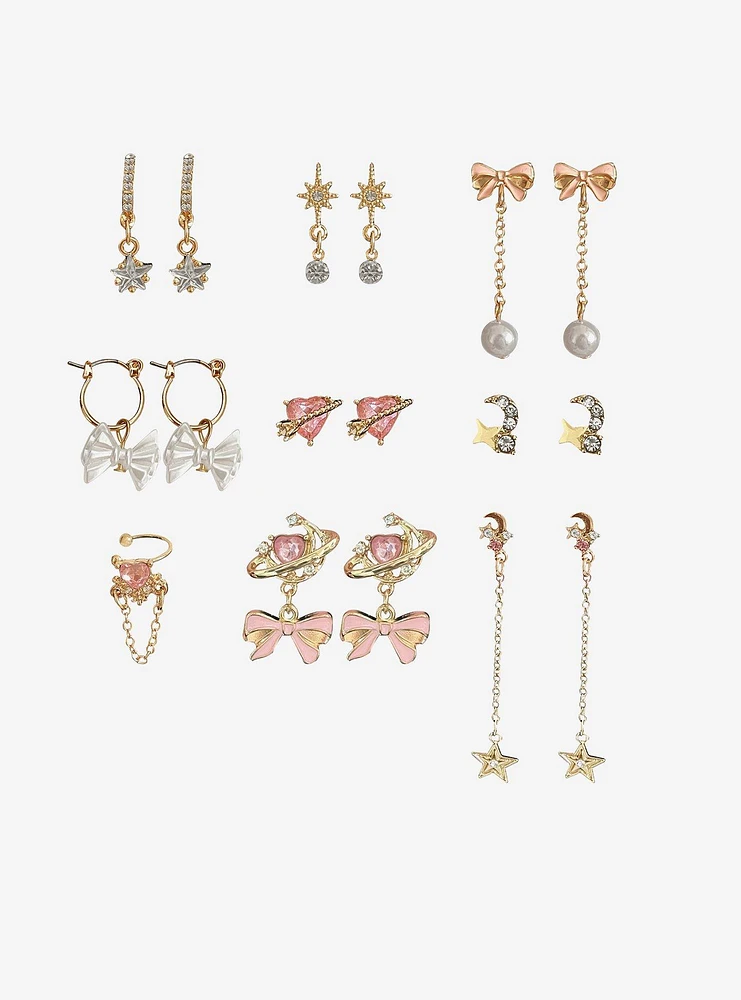 Sweet Society Bow Star Rhinestone Earring Set