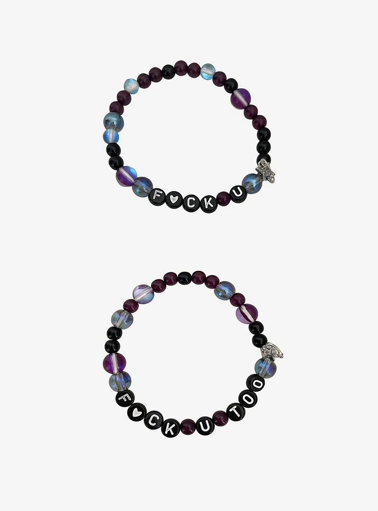 Cosmic Aura Swear Words Best Friend Beaded Bracelet Set