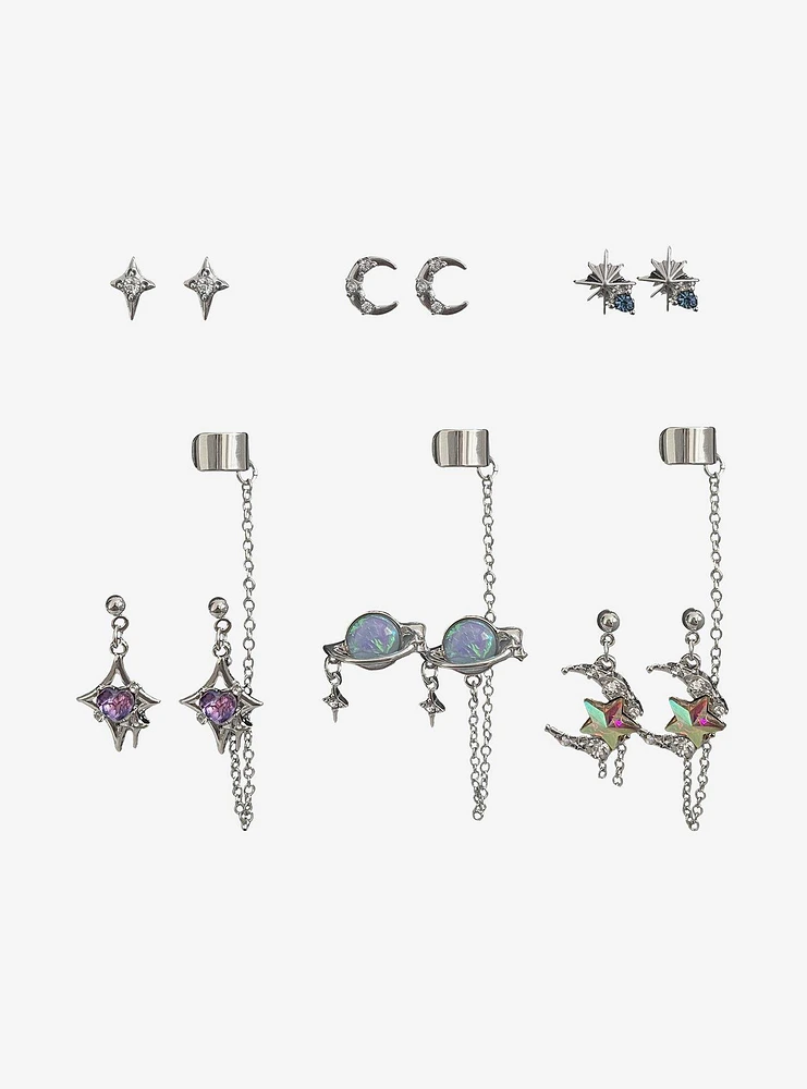 Cosmic Aura Planet Star Earring Set