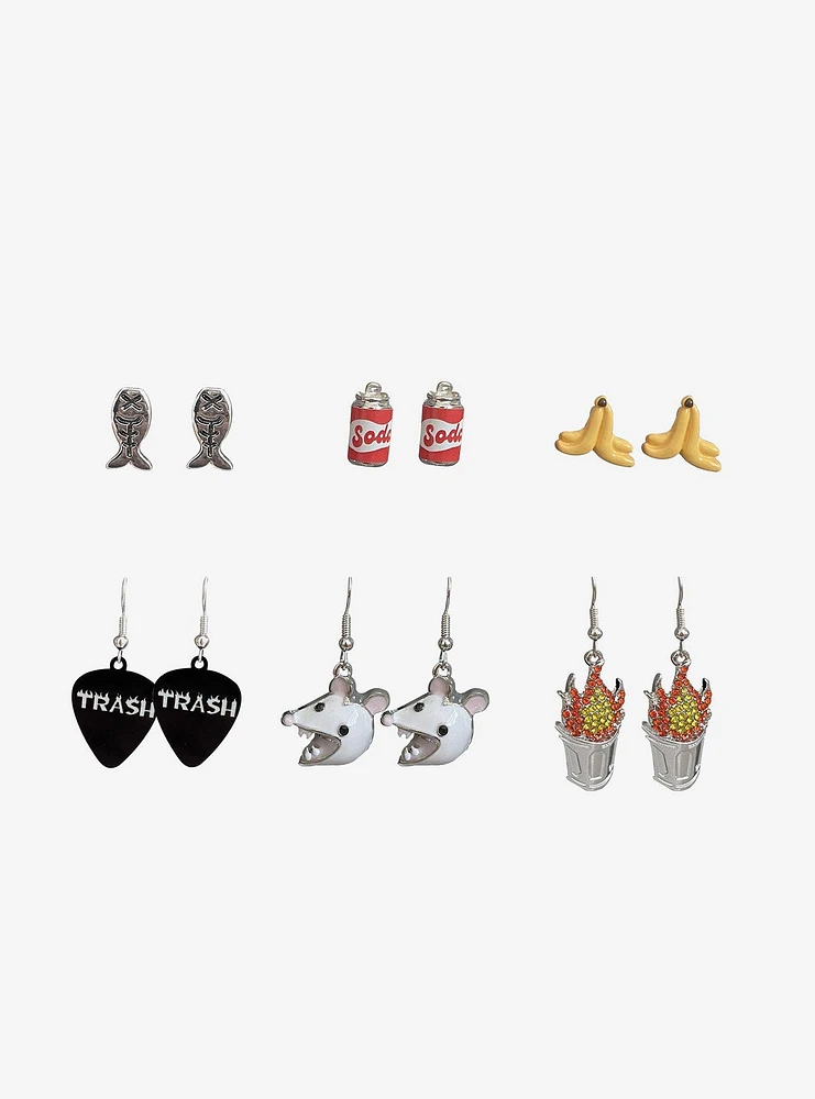 Social Collision Trash Icon Earring Set