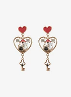 Lewis Carroll Alice's Adventures In Wonderland Heart Charm Earrings