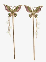 Thorn & Fable Butterfly Flower Hair Stick Set