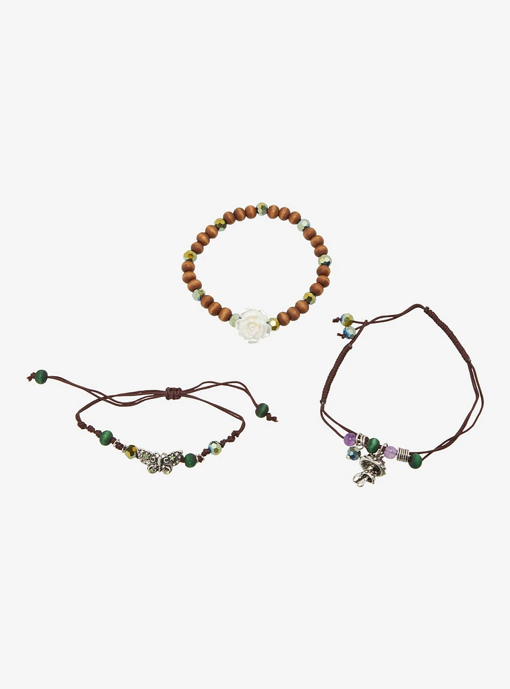 Thorn & Fable Mushroom Butterfly Bracelet Set