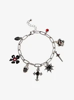 Social Collision Skull & Sword Charm Bracelet