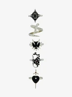 Social Collision Heart & Sword Ring Set