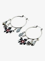 Social Collision Skull & Sword Charm Hoop Earrings