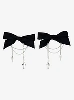 Social Collision Spike & Cross Bow Hair Clip Set