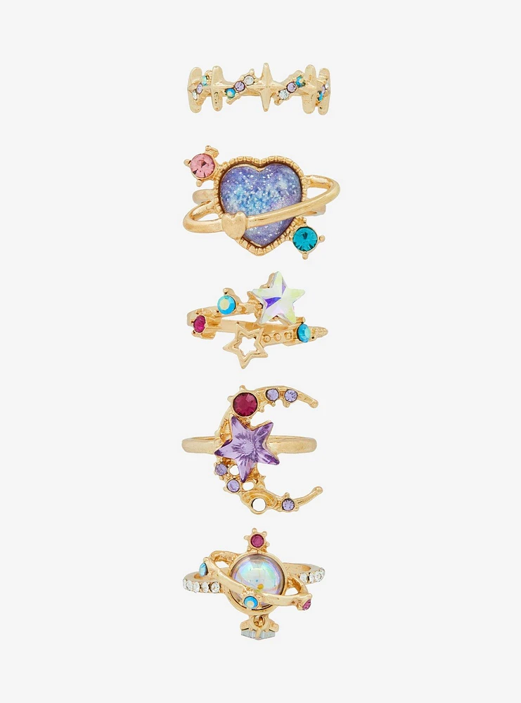 Cosmic Aura Celestial Orbit Ring Set