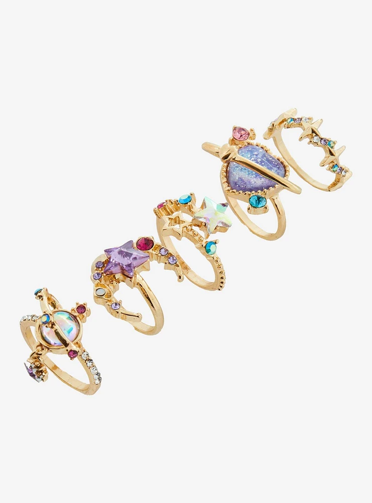 Cosmic Aura Celestial Orbit Ring Set