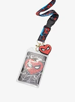 Marvel Spider-Man Heart Mask Allover Print Lanyard - BoxLunch Exclusive