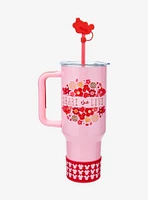 Disney Minnie & Mickey Valentine's Day Tumbler with Handle and Straw Charm — BoxLunch Exclusive