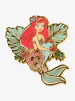 Loungefly Disney The Little Mermaid Ariel Floral Portrait Enamel Pin - BoxLunch Exclusive