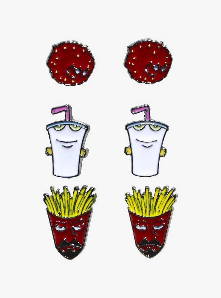 Aqua Teen Hunger Force Character Stud Earring Set