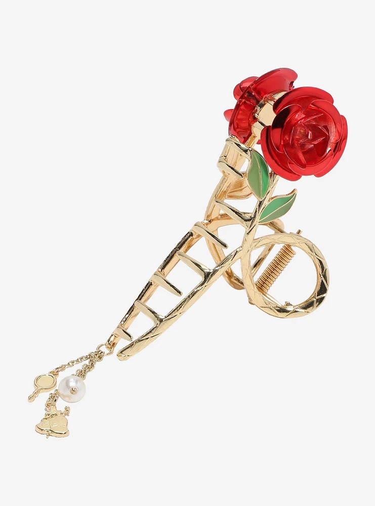 Disney Beauty And The Beast Rose Charm Claw Hair Clip