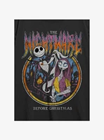 The Nightmare Before Christmas Jack & Sally Metal Girls Oversized T-Shirt