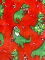 Santa Saurus Rex Raglan Long Sleeve Plush Youth Pajama Set