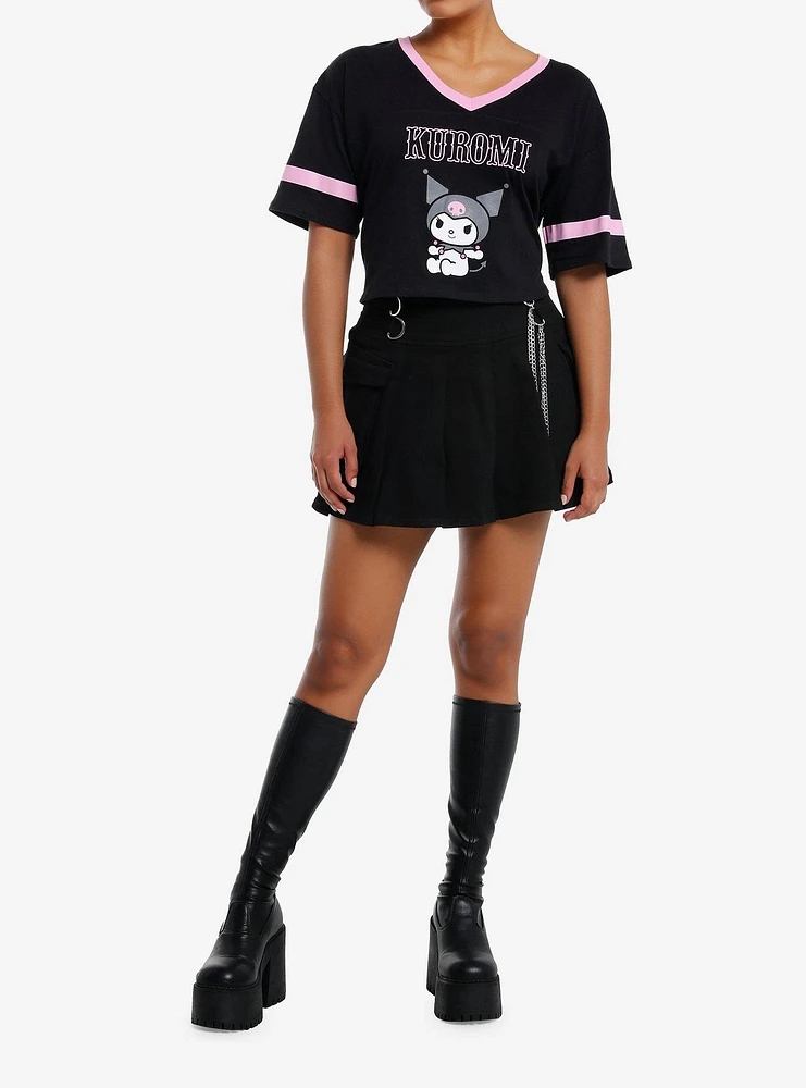 Kuromi Varsity Girls Crop T-Shirt