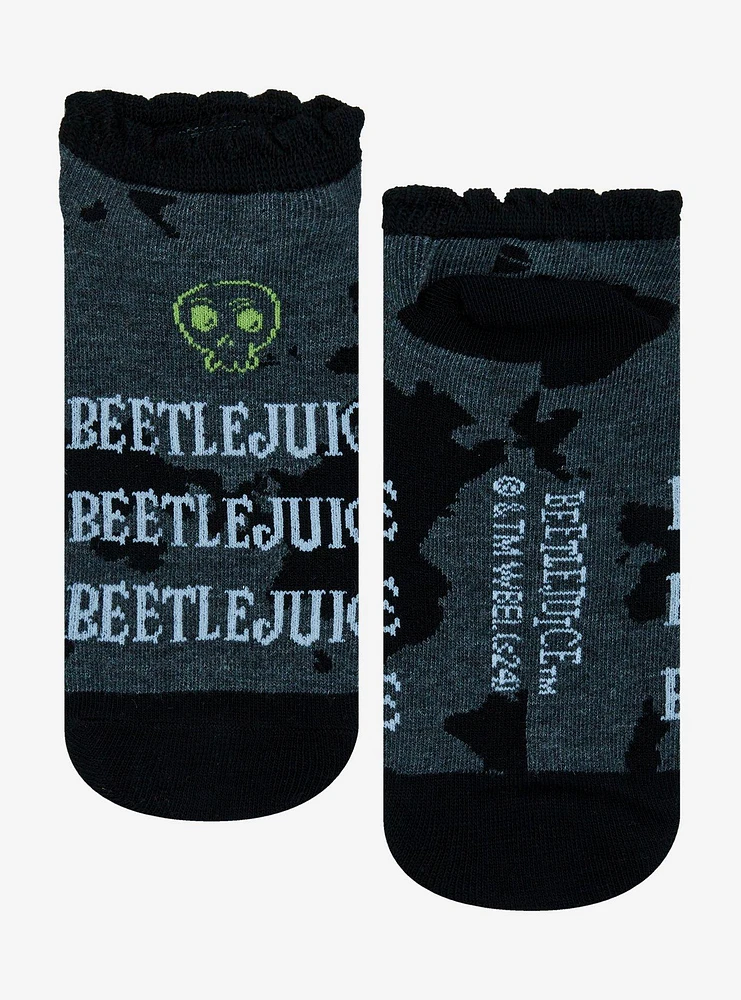 Beetlejuice Repeated Name No-Show Socks