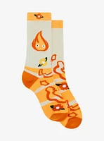 Studio Ghibli® Howl's Moving Castle Calcifer Flower Crew Socks