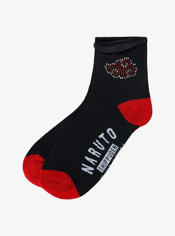 Naruto Shippuden Akatsuki Rhinestone Ankle Socks