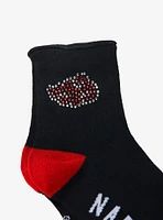 Naruto Shippuden Akatsuki Rhinestone Ankle Socks