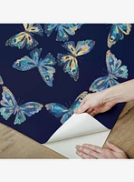 EttaVee Papillon Blue Peel & Stick Wallpaper