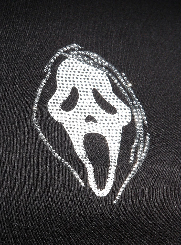 Ghost Face Rhinestone Girls Baby T-Shirt